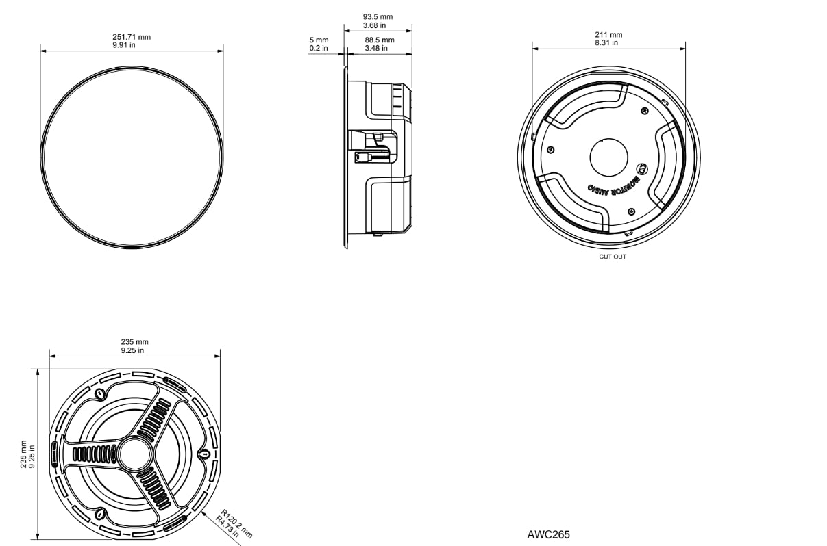 Monitor Audio AWC265 stereo